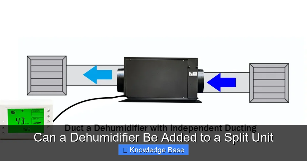 Can a Dehumidifier Be Added to a Split Unit