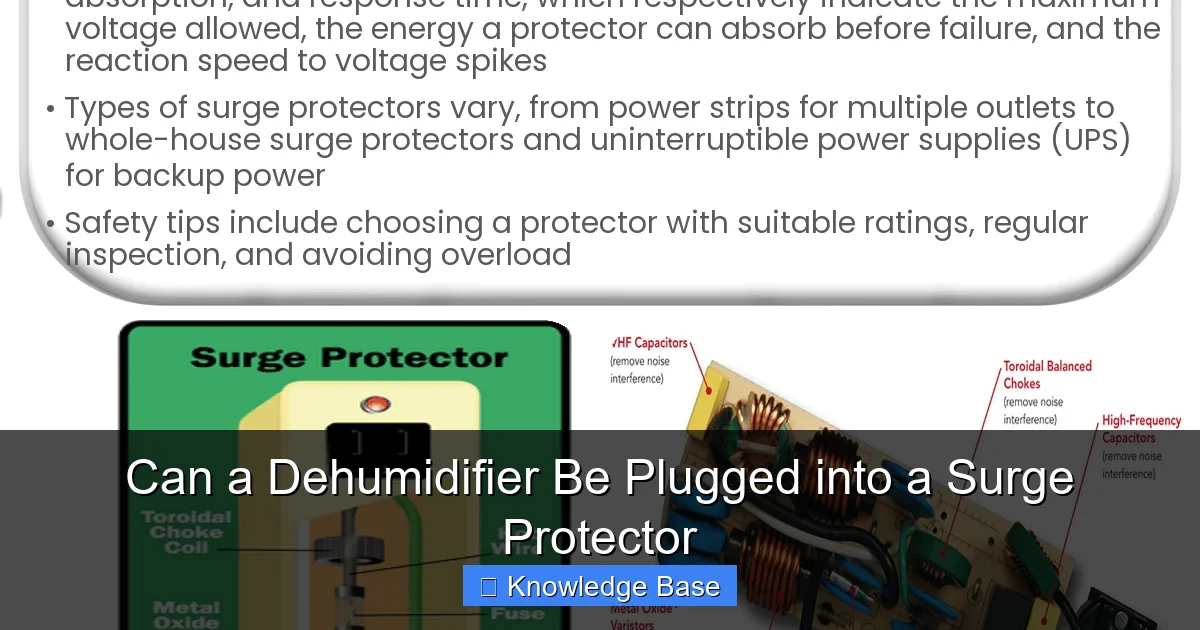 Can a Dehumidifier Be Plugged into a Surge Protector