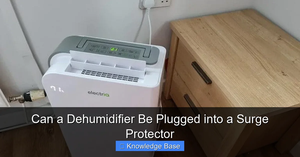 Can a Dehumidifier Be Plugged into a Surge Protector