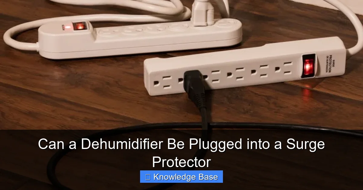 Can a Dehumidifier Be Plugged into a Surge Protector