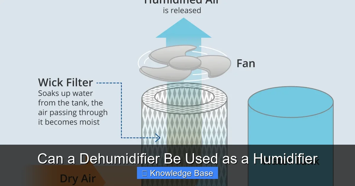 Can a Dehumidifier Be Used as a Humidifier