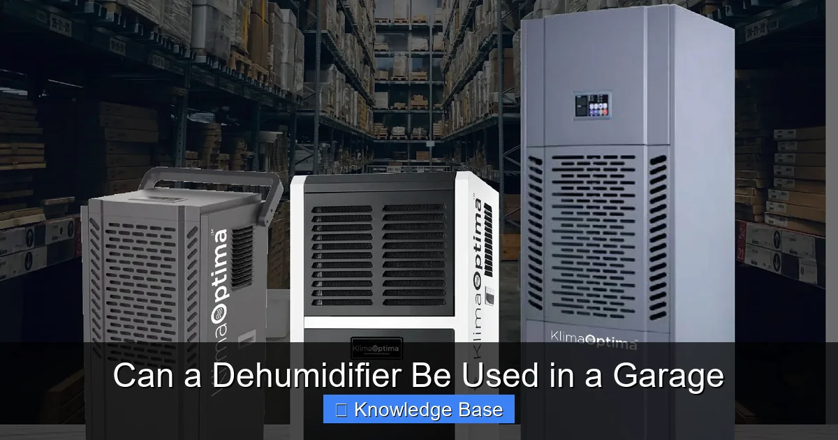 Can a Dehumidifier Be Used in a Garage