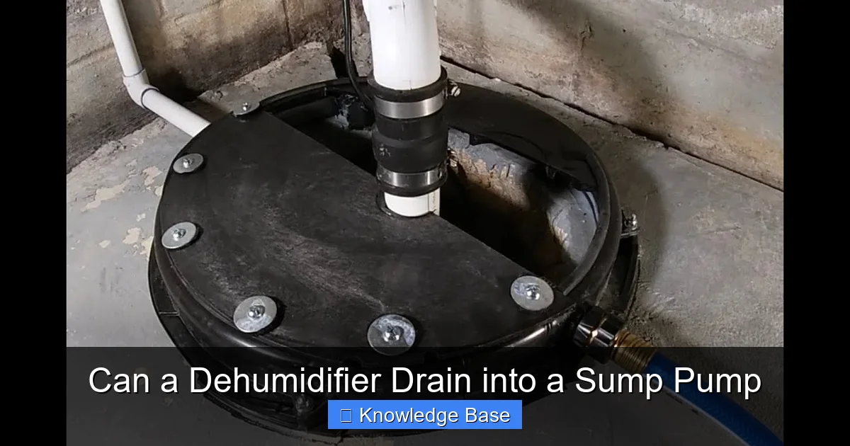Can a Dehumidifier Drain into a Sump Pump