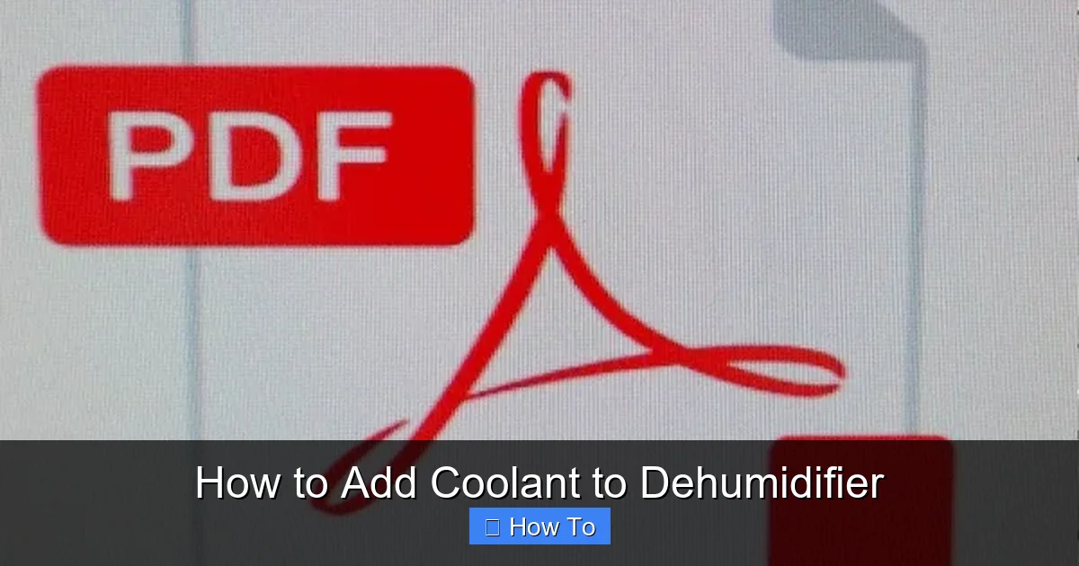How to Add Coolant to Dehumidifier