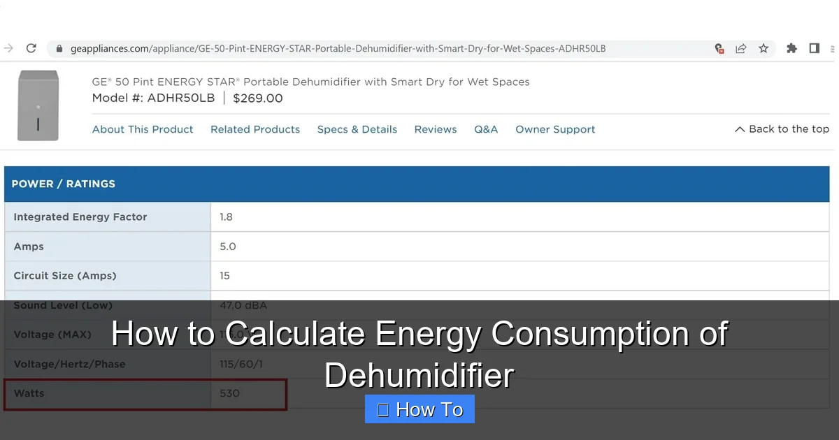 How to Calculate Energy Consumption of Dehumidifier