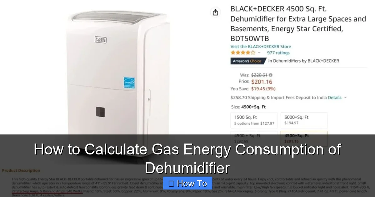 How to Calculate Gas Energy Consumption of Dehumidifier