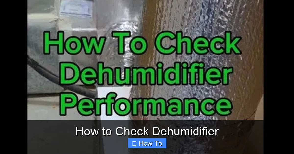 How to Check Dehumidifier