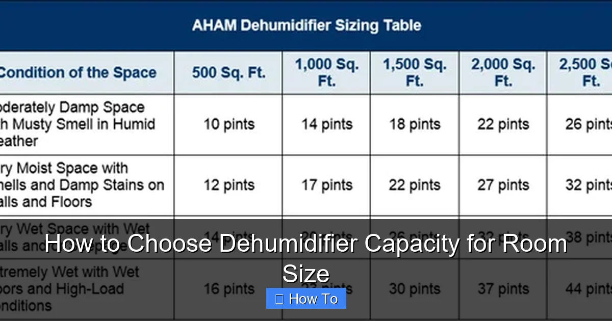 How to Choose Dehumidifier Capacity for Room Size