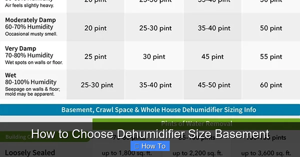 How to Choose Dehumidifier Size Basement
