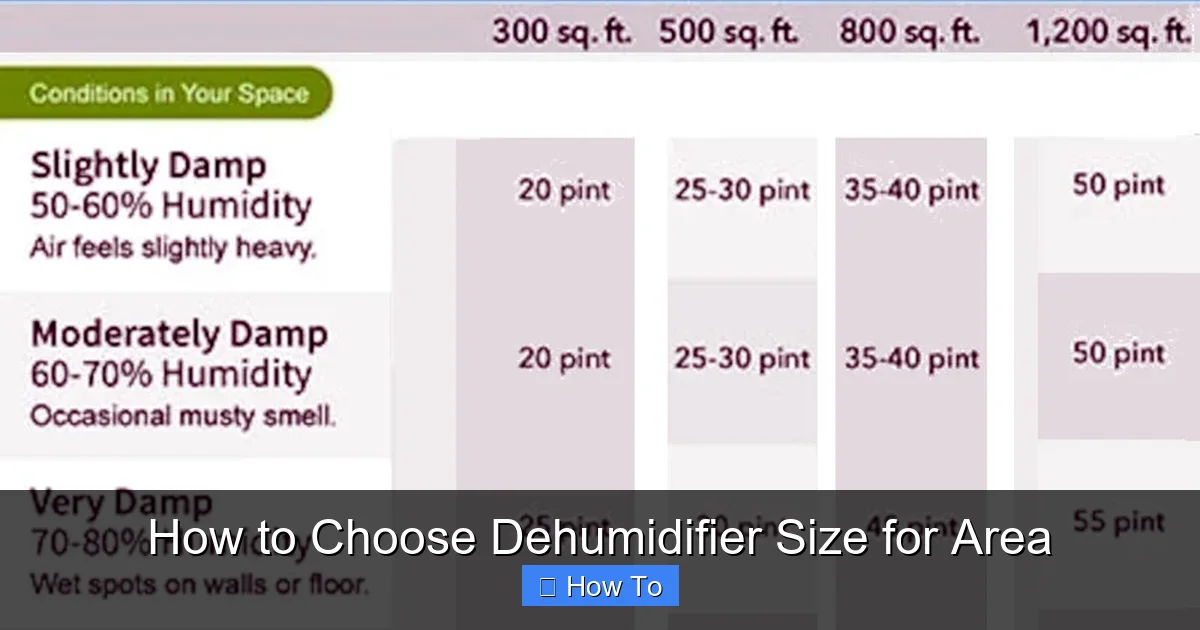How to Choose Dehumidifier Size for Area