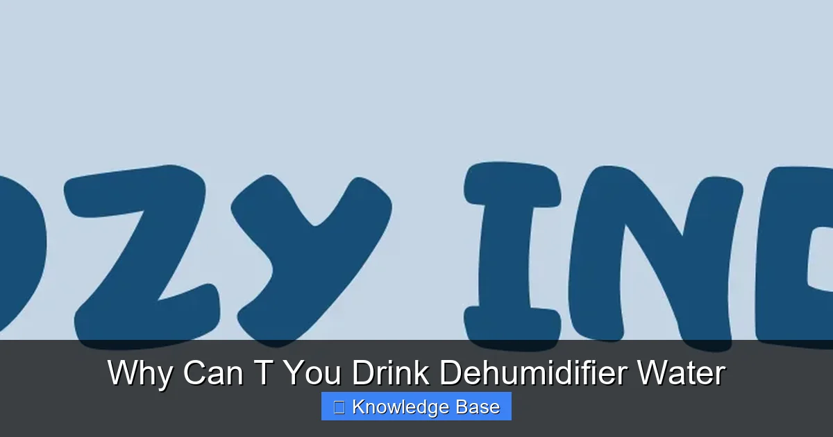 Why Can T You Drink Dehumidifier Water
