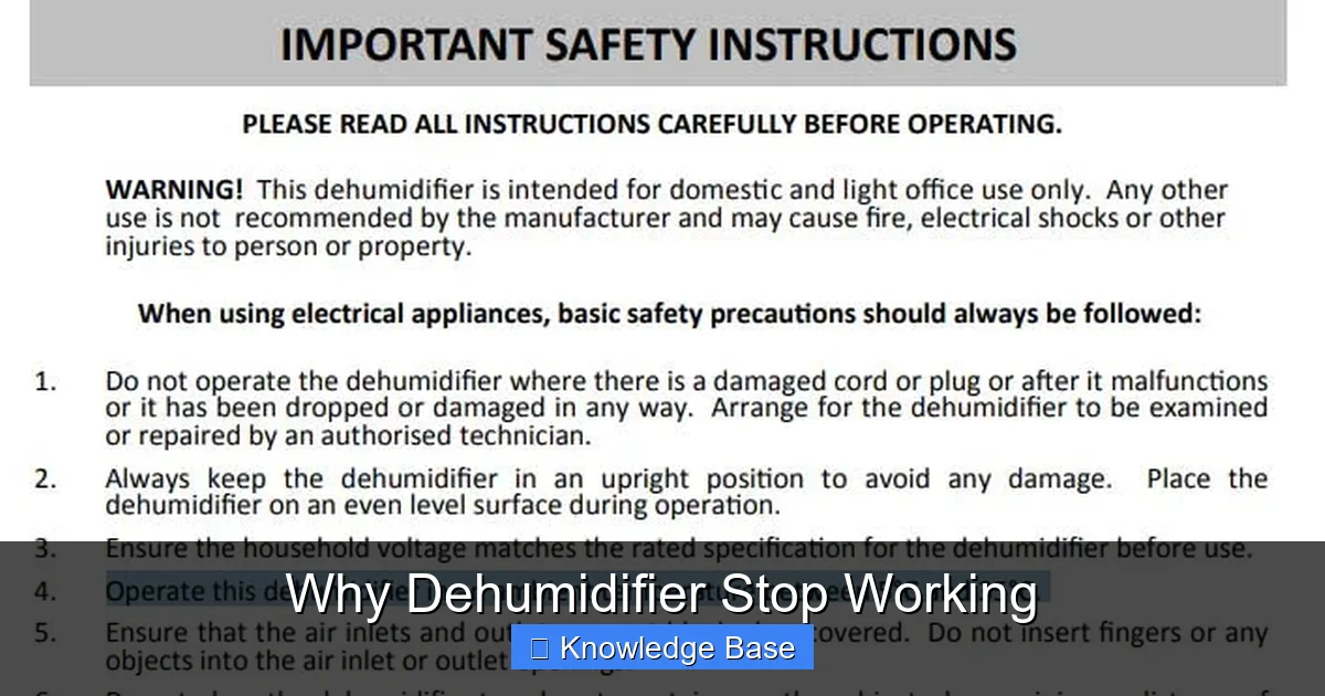 Why Dehumidifier Stop Working