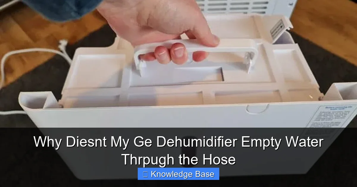 Why Diesnt My Ge Dehumidifier Empty Water Thrpugh the Hose