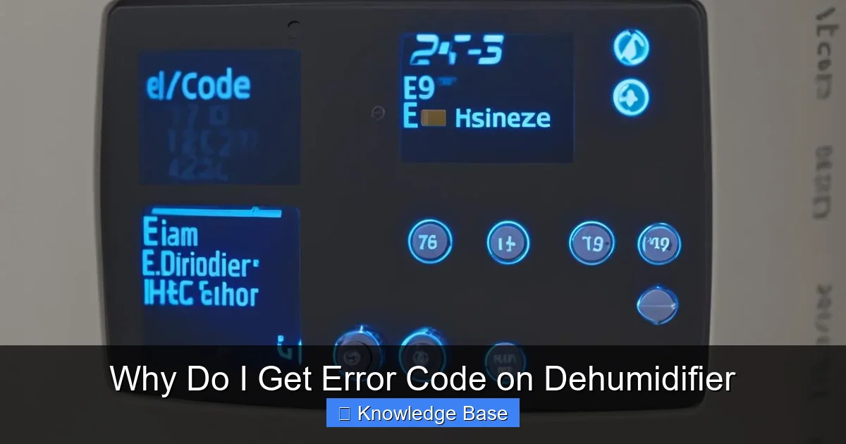 Why Do I Get Error Code on Dehumidifier