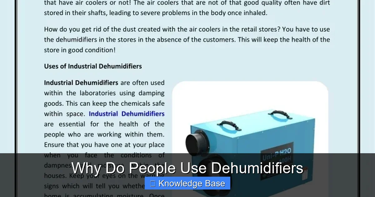 Why Do People Use Dehumidifiers