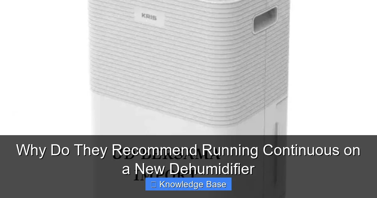 Why Do They Recommend Running Continuous on a New Dehumidifier