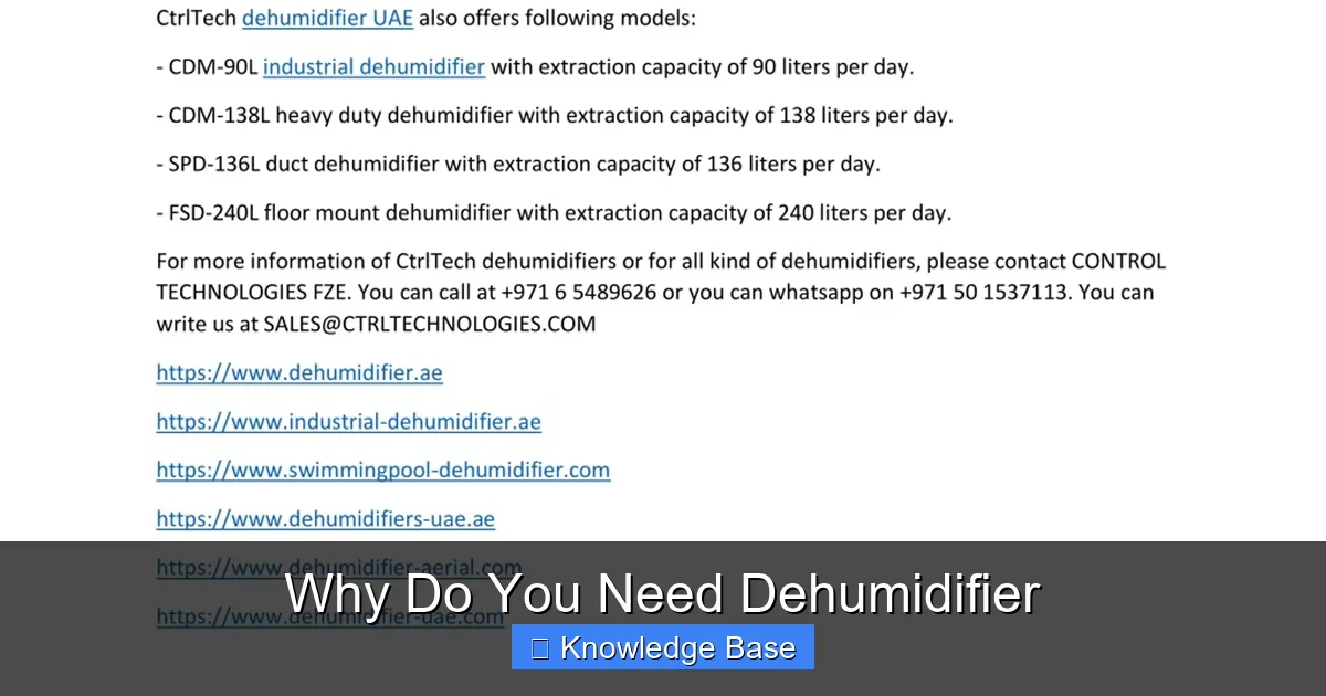 Why Do You Need Dehumidifier