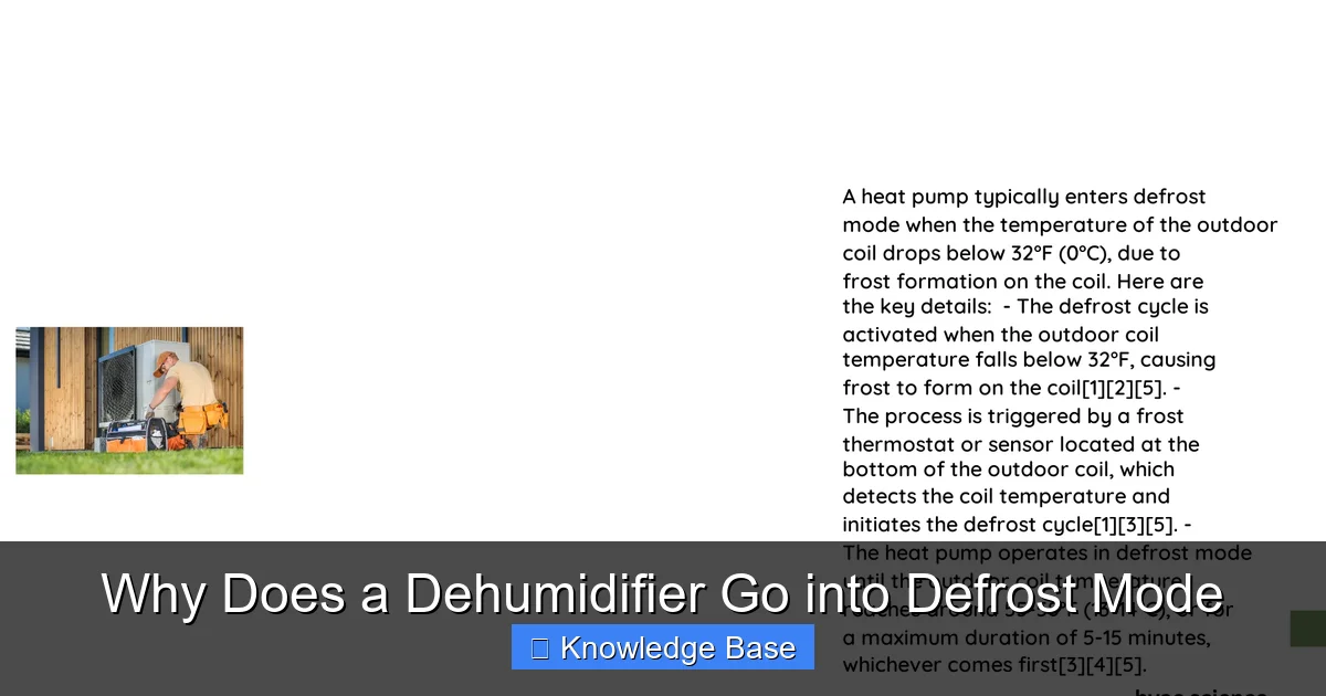 Why Does a Dehumidifier Go into Defrost Mode