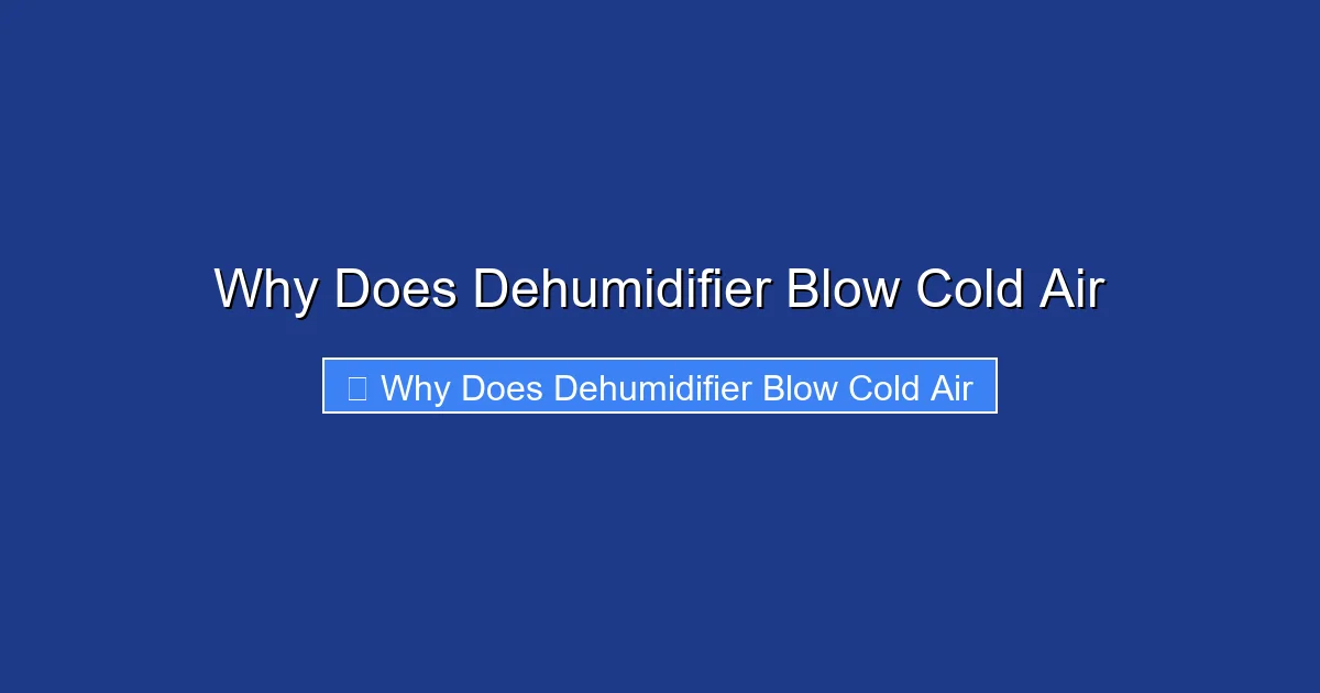 Why Does Dehumidifier Blow Cold Air