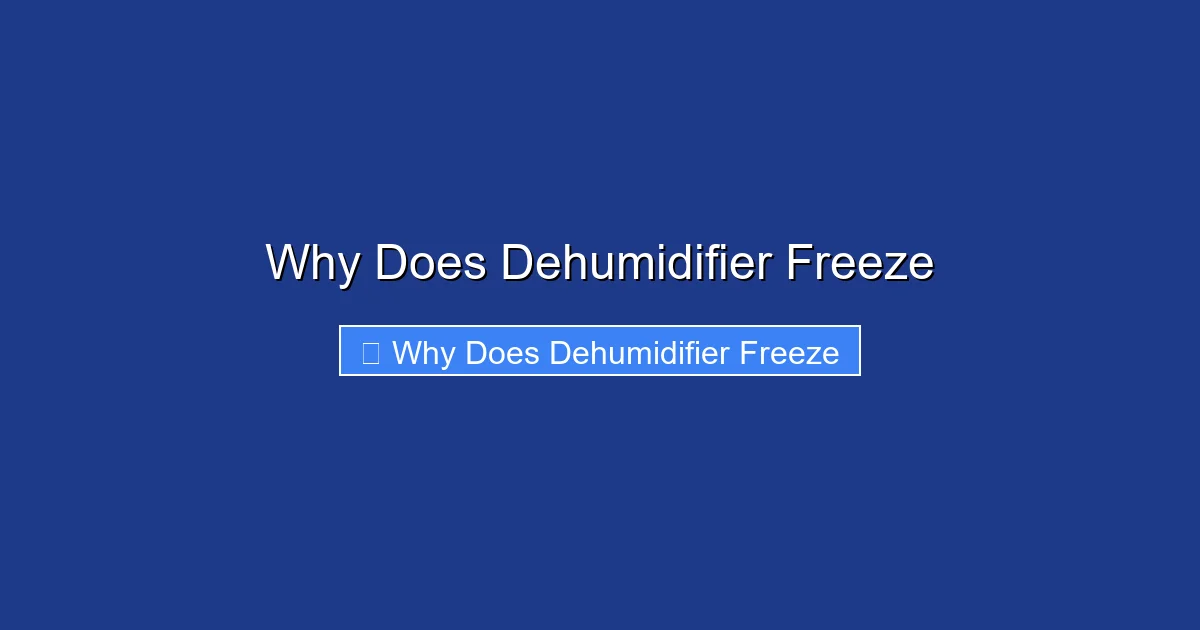 Why Does Dehumidifier Freeze