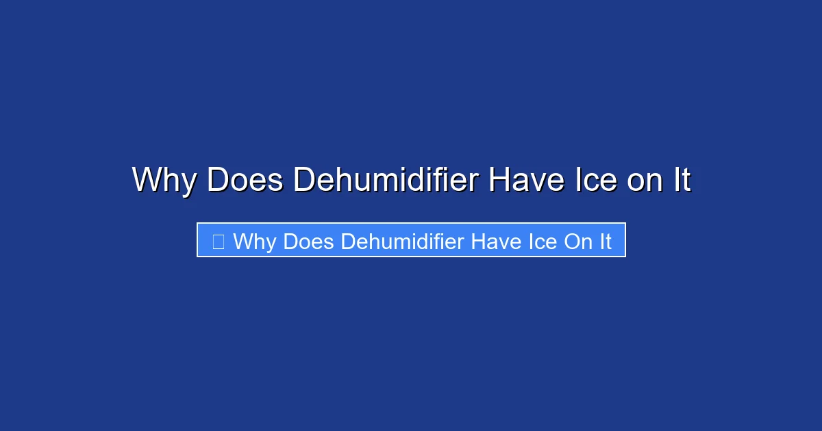 Why Does Dehumidifier Have Ice on It