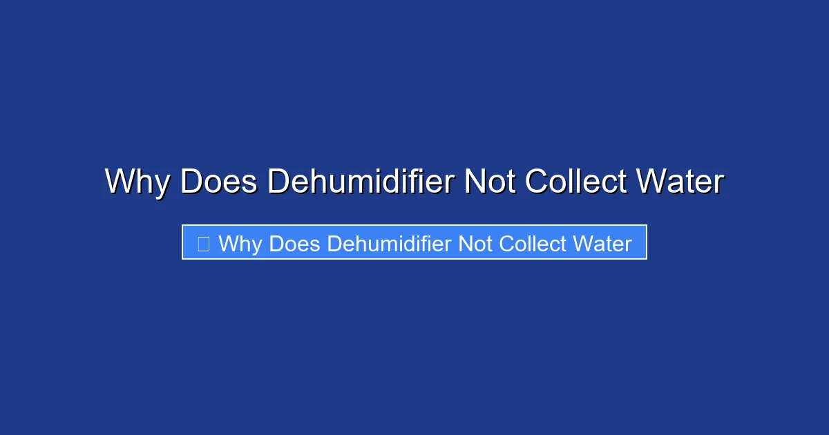Why Does Dehumidifier Not Collect Water