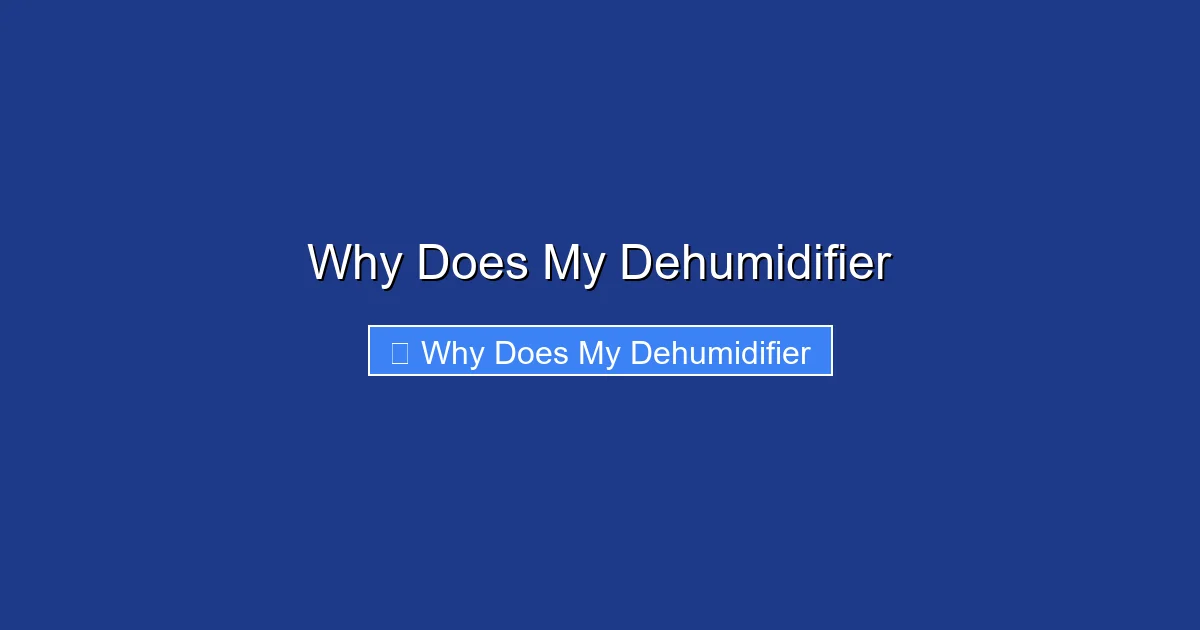 Why Does My Dehumidifier