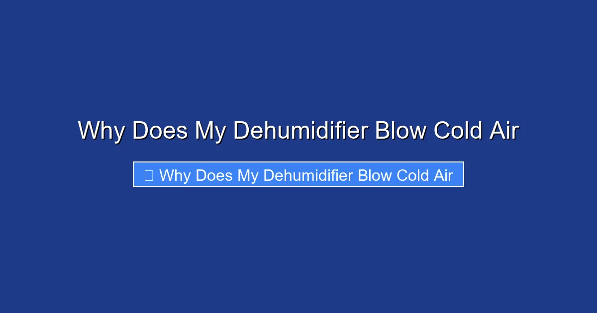 Why Does My Dehumidifier Blow Cold Air
