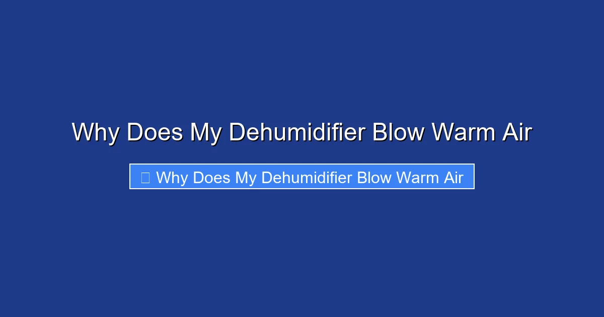Why Does My Dehumidifier Blow Warm Air
