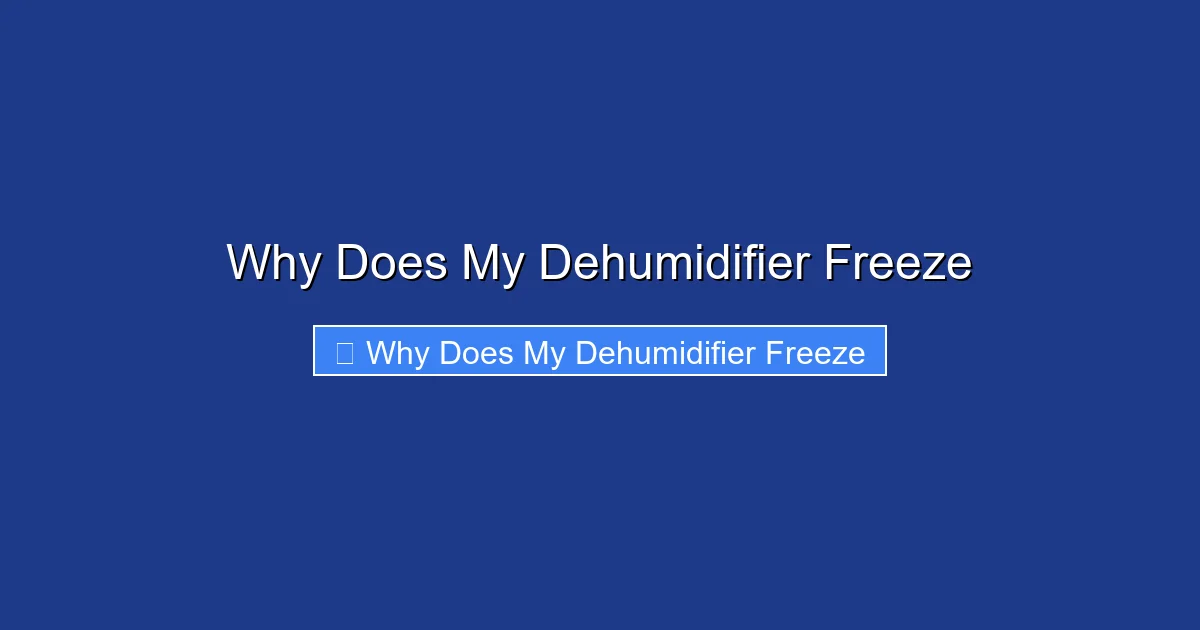 Why Does My Dehumidifier Freeze